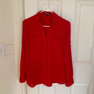 Red dress blouse from Express